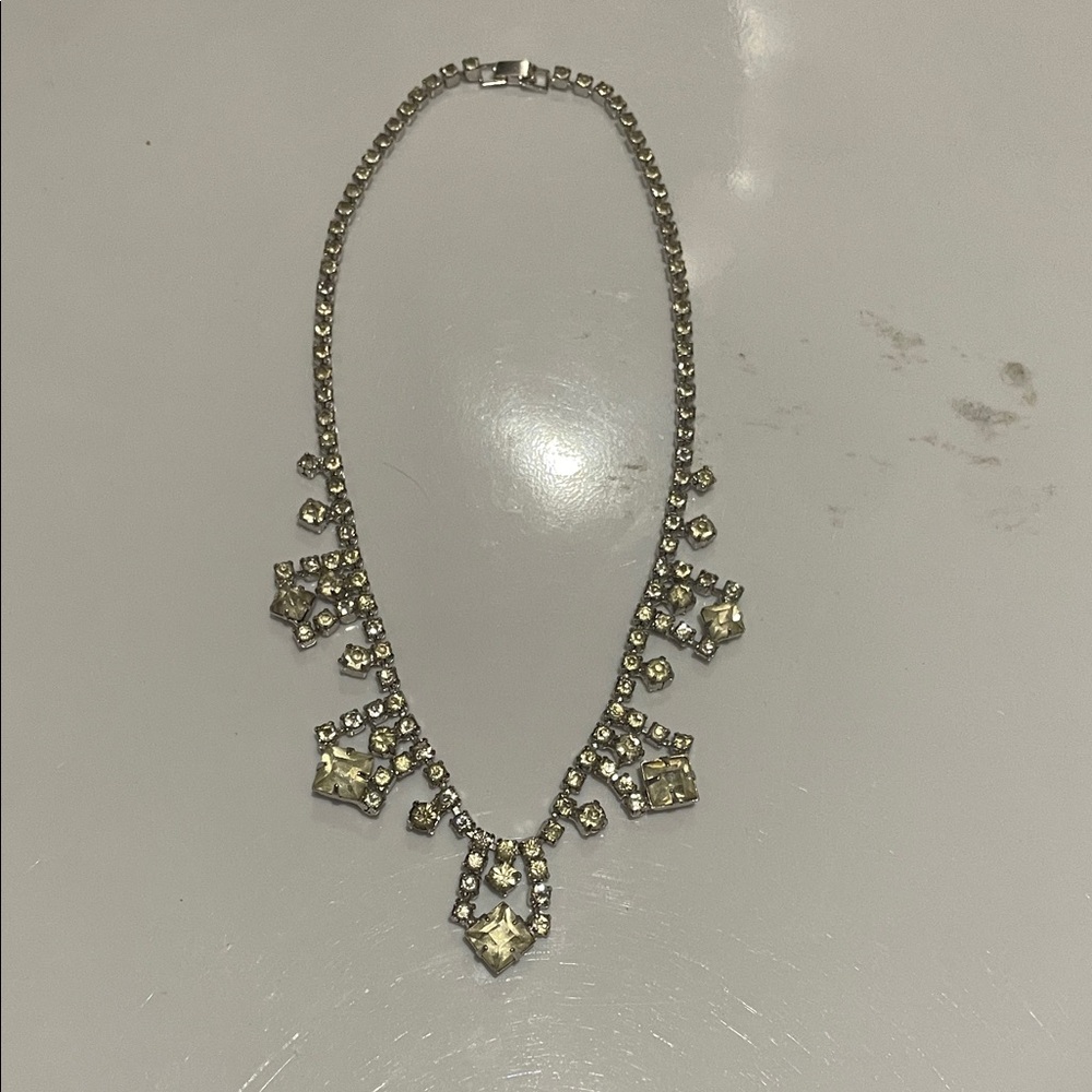 Vintage Rhinestone Statement Necklace by Continental